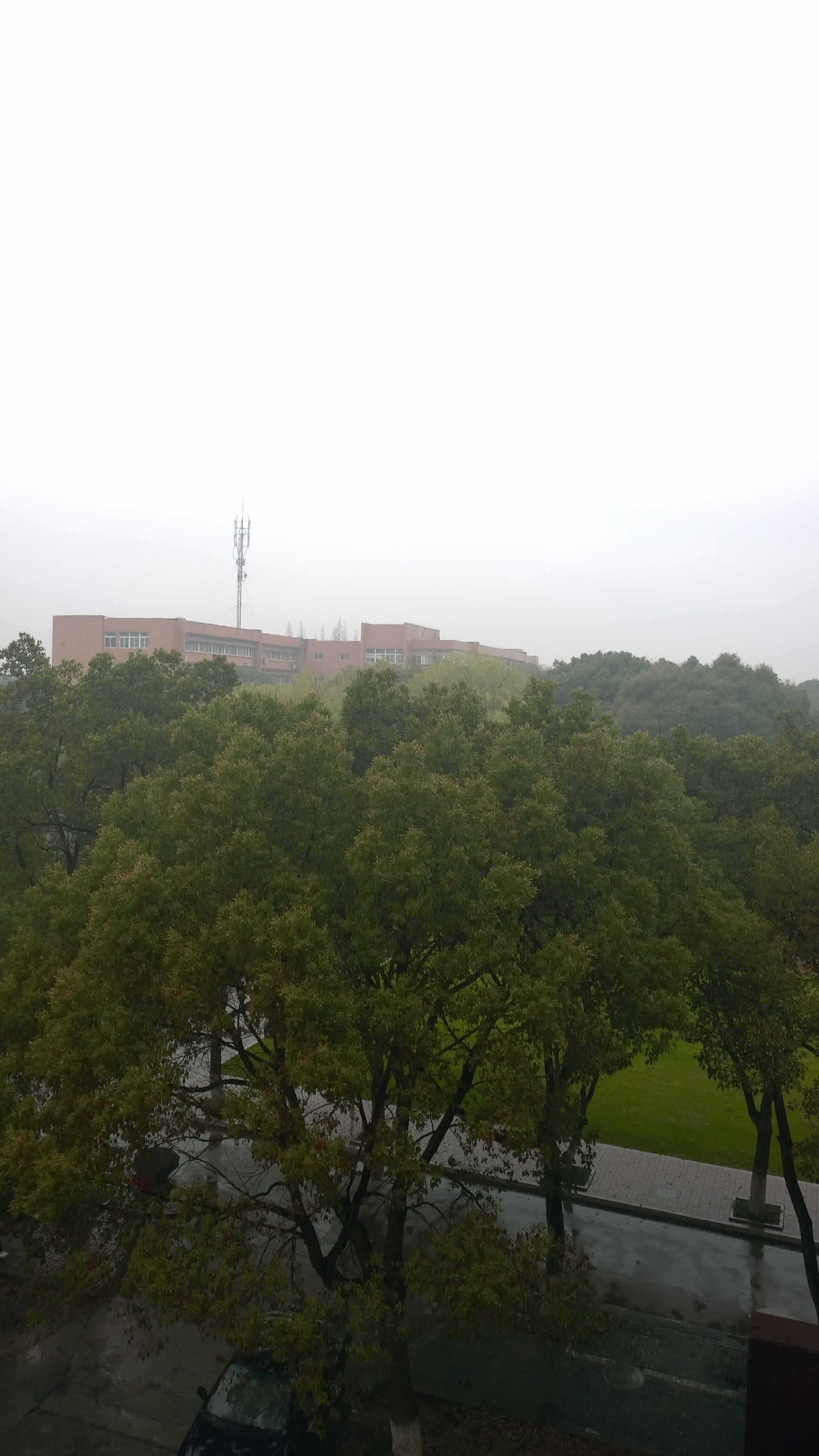 春雨中的西校区