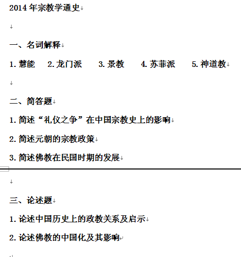 中国社会科学院 宗教学考研考博 初试复试 真题